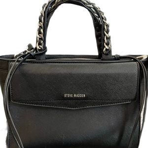 Steve Madden black and silver tote